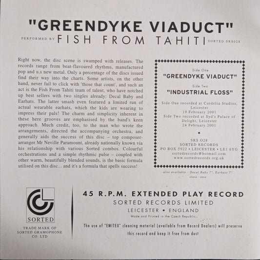 Fish From Tahiti : Greendyke Viaduct / Industrial Floss (7", Single)