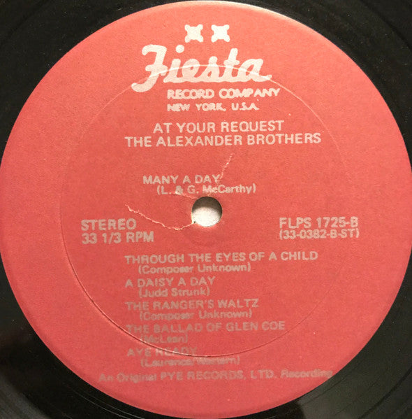 The Alexander Brothers : At Your Request The Alexander Brothers (LP)