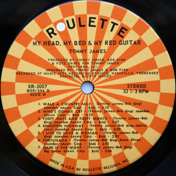 Tommy James : My Head, My Bed & My Red Guitar (LP, Album)