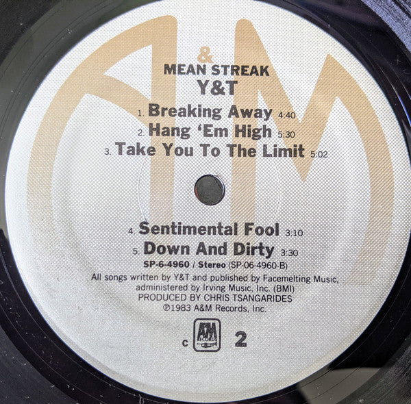 Y & T : Mean Streak (LP, Album, C-M)