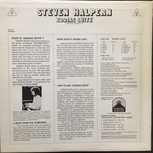 Steven Halpern : Zodiac Suite (LP, Album)