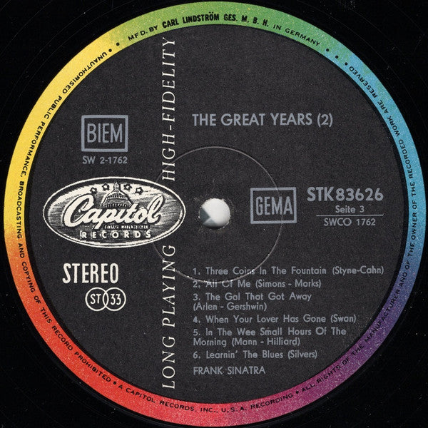 Frank Sinatra : The Great Years (3xLP, Comp, Duo)