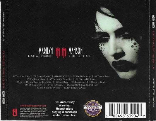 Marilyn Manson : Lest We Forget - The Best Of (CD, Comp, RE)