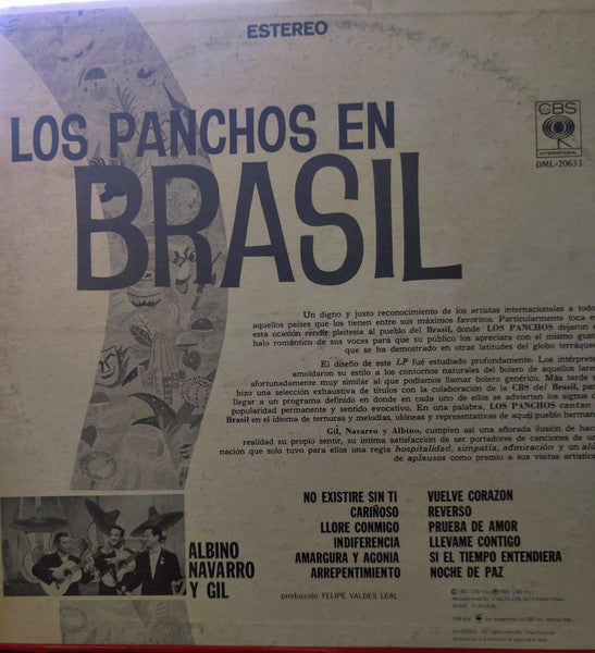 Trio Los Panchos : Los Panchos En Brasil (LP)