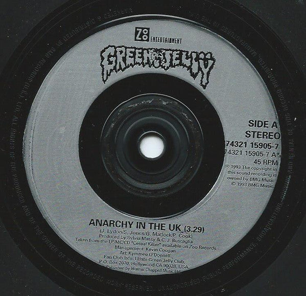 Green Jellÿ : Anarchy In The UK (7", Single)
