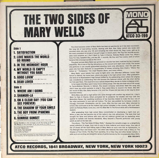 Mary Wells : The Two Sides Of Mary Wells (LP, Mono)