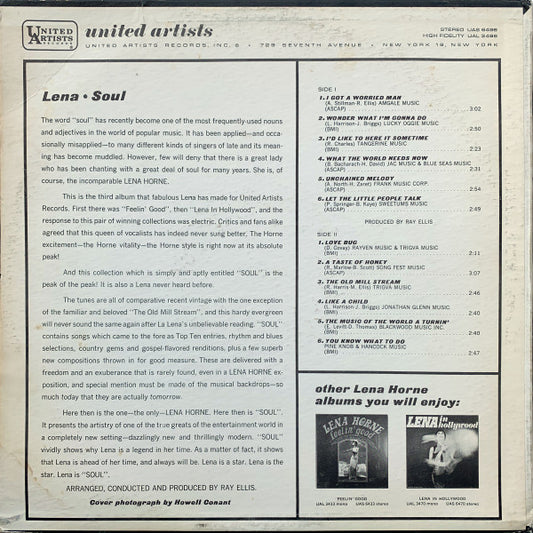 Lena Horne : Soul (LP, Album, Mono, Pit)