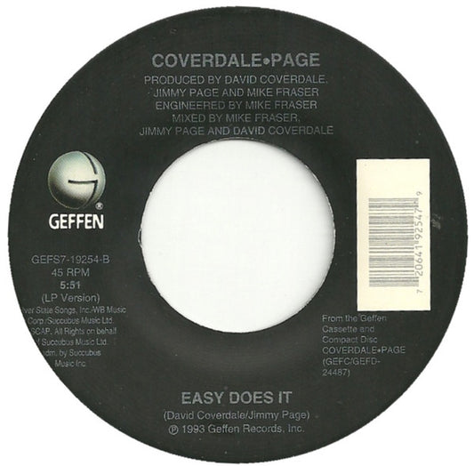 Coverdale•Page* : Take Me For A Little While / Easy Does It (7", Single)
