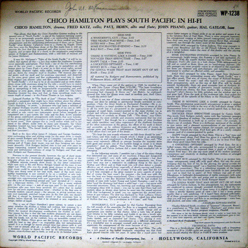 Chico Hamilton Quintet* : South Pacific In Hi-Fi (LP, Album, Mono, RE)