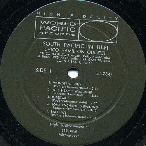 Chico Hamilton Quintet* : South Pacific In Hi-Fi (LP, Album, Mono, RE)