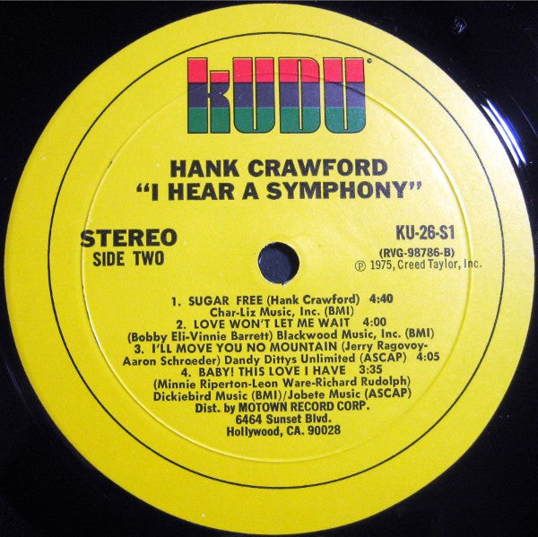 Hank Crawford : I Hear A Symphony (LP, Album, Mon)