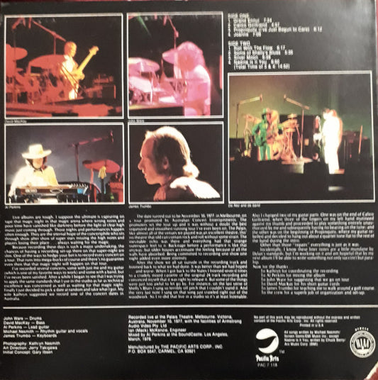 Michael Nesmith : Live At The Palais (LP, Album, San)