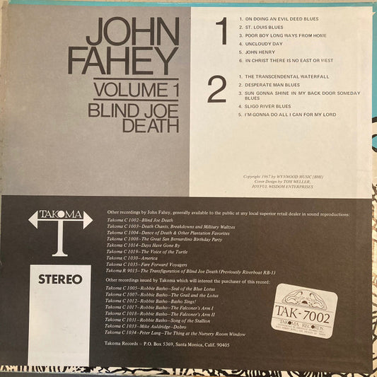 John Fahey : Volume 1 / Blind Joe Death (LP, Album, MP, RE)