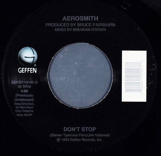 Aerosmith : Livin' On The Edge / Don't Stop (7", Glo)