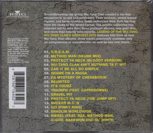 Wu-Tang Clan : Legend Of The Wu-Tang: Wu-Tang Clan's Greatest Hits (CD, Comp, RE)