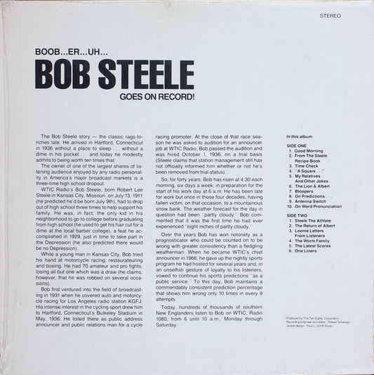 Bob Steele (2) : Boob... Er... Uh... Bob Steele Goes On Record! (LP, Album)
