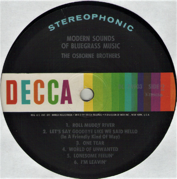 The Osborne Brothers : Modern Sounds Of Bluegrass Music (LP, Album, Pin)