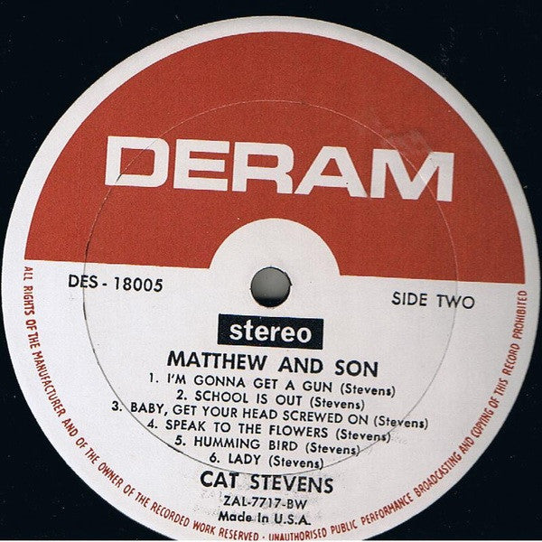 Cat Stevens : Matthew & Son (LP, Album, RP)