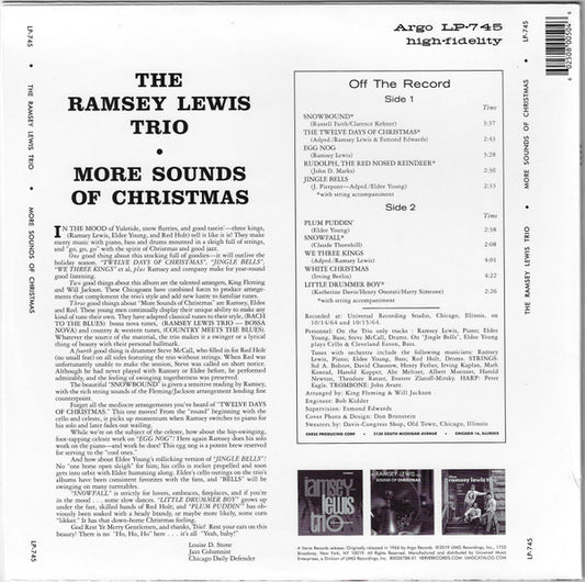 The Ramsey Lewis Trio : More Sounds Of Christmas (LP, Album, RE, 180)