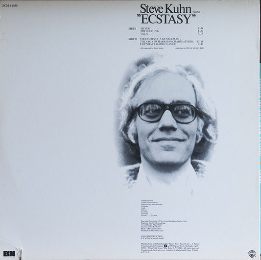 Steve Kuhn : Ecstasy (LP, Album)