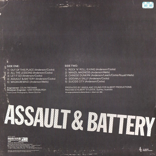 Rose Tattoo : Assault & Battery (LP, Album, Spe)