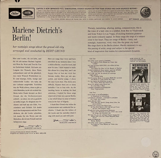 Marlene Dietrich : Marlene Dietrich's Berlin (LP, Album)