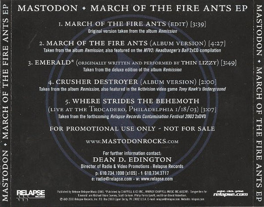 Mastodon : March Of The Fire Ants EP (CD, EP, Promo)