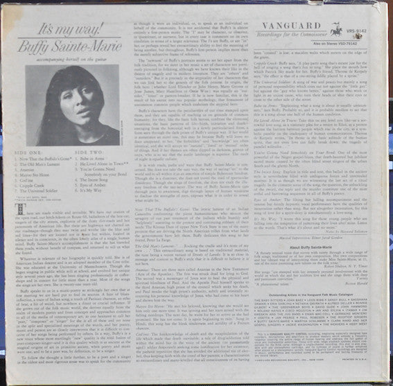 Buffy Sainte-Marie : It's My Way! (LP, Album, Mono)
