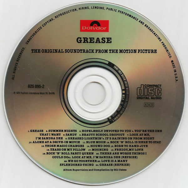 Various : Grease (The Original Soundtrack From The Motion Picture) (CD, Album, RE, RP)