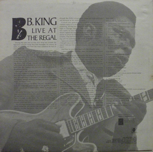 B.B. King : Live At The Regal (LP, Album, RE, San)