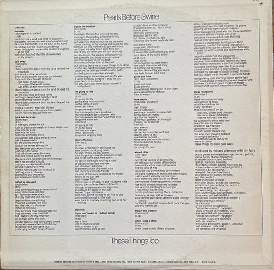 Pearls Before Swine : These Things Too (LP, Album, Pit)