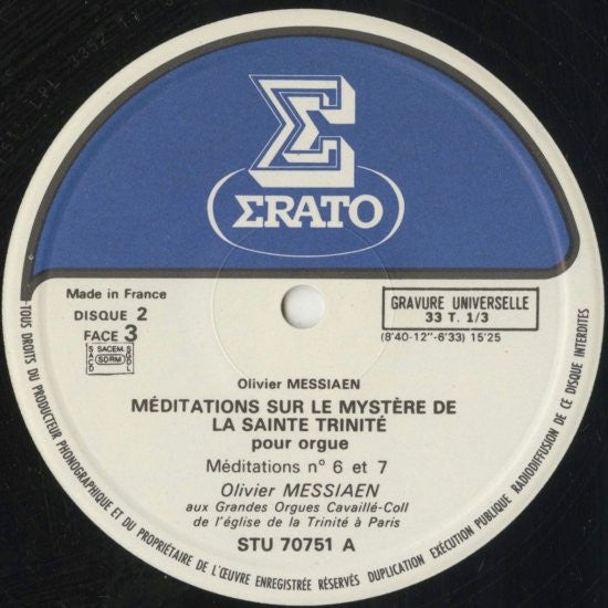Olivier Messiaen : Méditations Sur Le Mystère De La Sainte Trinité - Pour Orgue (2xLP)