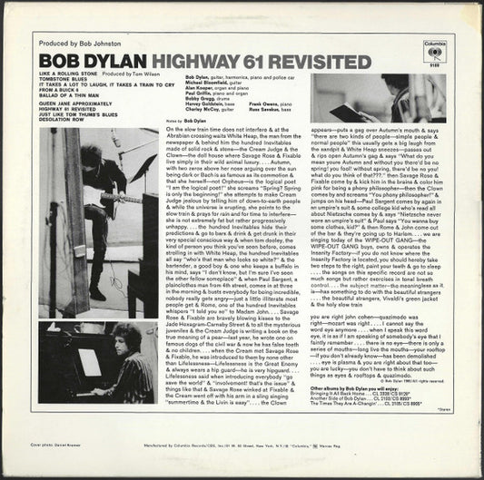 Bob Dylan : Highway 61 Revisited (LP, Album, RE)