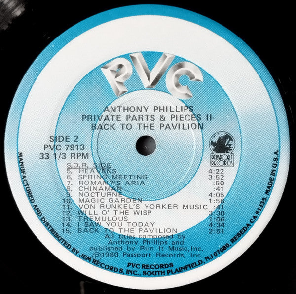 Anthony Phillips : Private Parts & Pieces II: Back To The Pavilion (LP, Album, Blu)