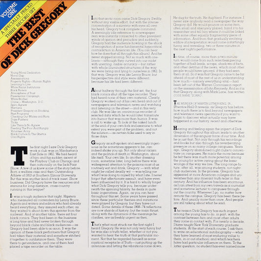 Dick Gregory : The Best Of Dick Gregory - Volume One (3xLP, Comp, Mon)