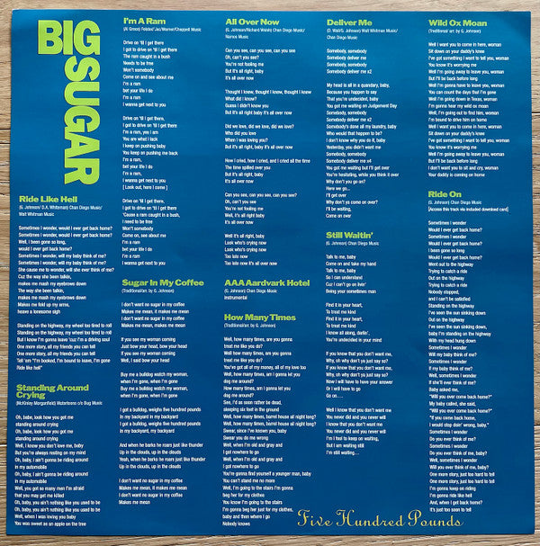 Big Sugar : Five Hundred Pounds (LP, Album, RSD, Ltd, RE, RM, Bro)