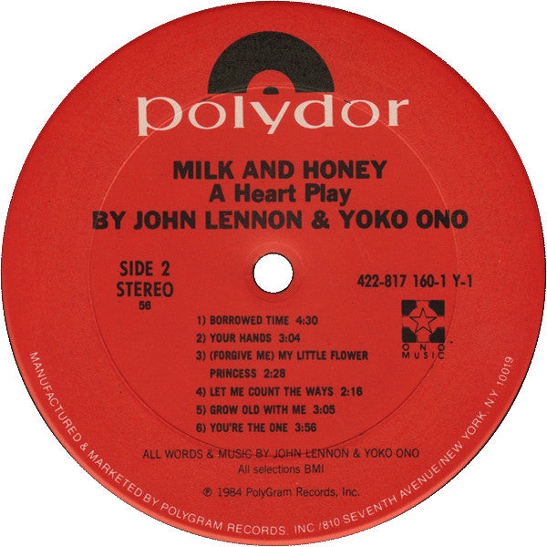John Lennon & Yoko Ono : Milk And Honey (LP, Album, Gat)