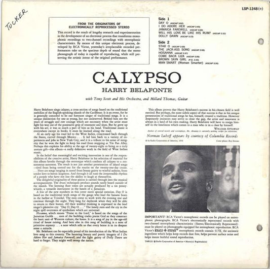 Harry Belafonte : Calypso (LP, Album, RE)