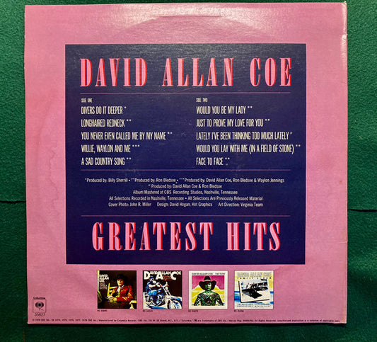 David Allan Coe : Greatest Hits (LP, Comp, Pit)