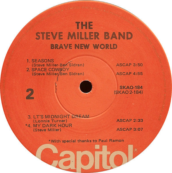The Steve Miller Band* : Brave New World (LP, Album, RE, Win)