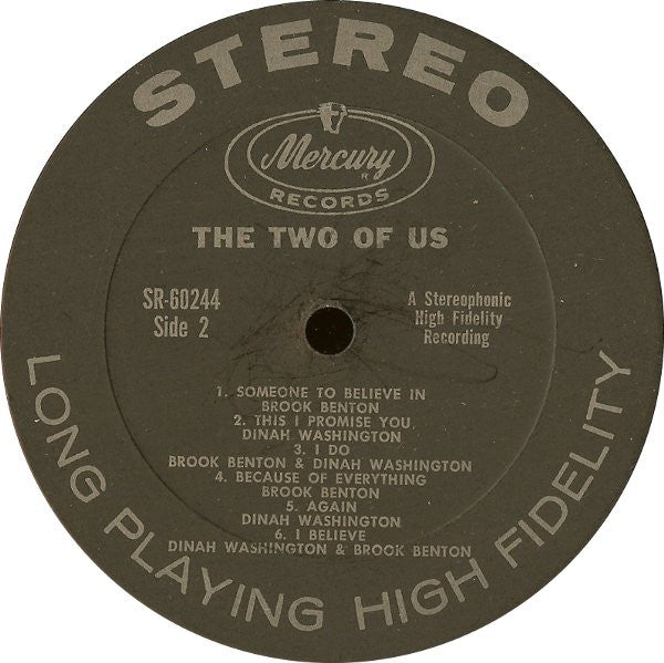 Dinah Washington And Brook Benton : The Two Of Us (LP, Album)