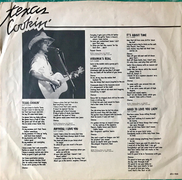 Guy Clark : Texas Cookin' (LP, Album, Ind)