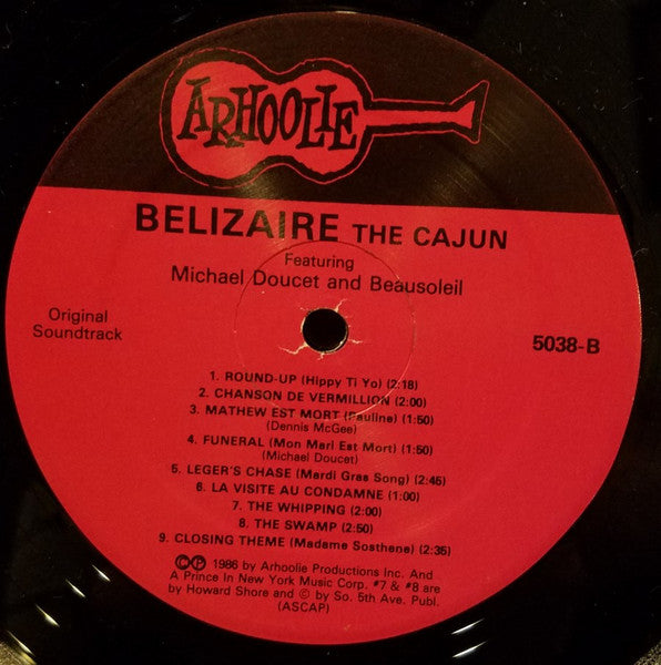 Michael Doucet And Beausoleil : Belizaire The Cajun (Original Soundtrack) (LP, Album)