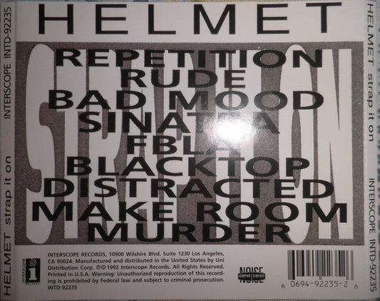 Helmet (2) : Strap It On (CD, Album, RE, UNI)