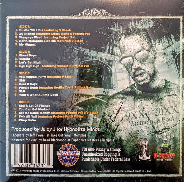Juicy J of Three 6 Mafia : Hustle Till I Die (2xLP, Album, Ltd, Tra)