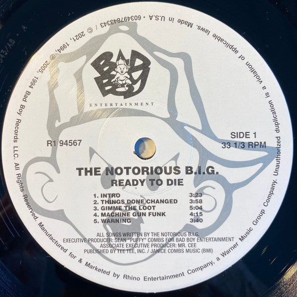Notorious B.I.G. : Ready To Die (2xLP, Album, RE, RP)