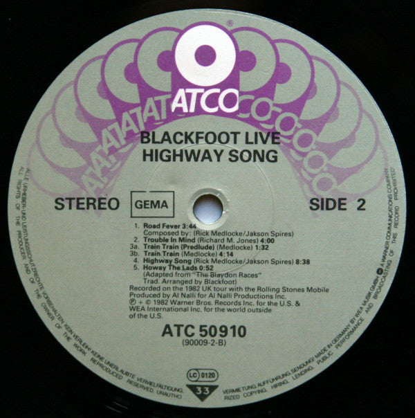 Blackfoot (3) : Highway Song Live (LP, Album)