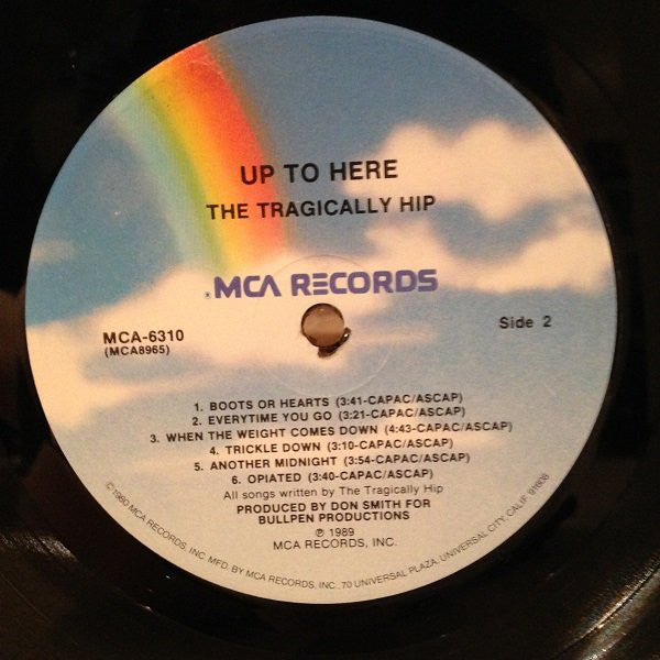 The Tragically Hip : Up To Here (LP, Album)