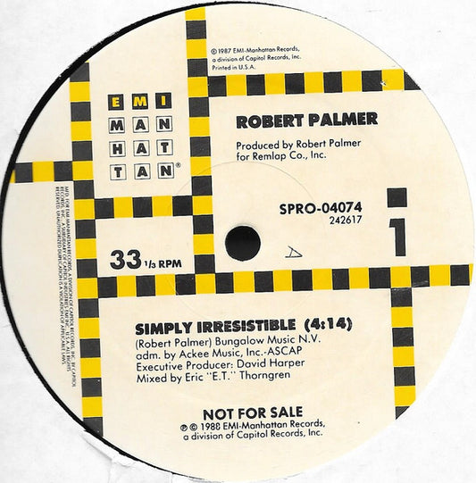 Robert Palmer : Simply Irresistible (12", Single, Promo)