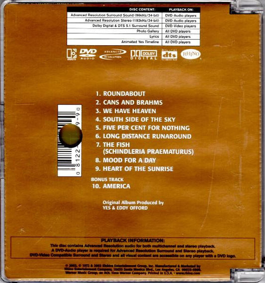 Yes : Fragile (DVD-A, Album, RE, Multichannel, Sup)